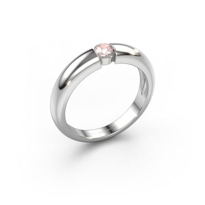 Engagement ring Amelia 585 white gold morganite champagne 3.4 mm