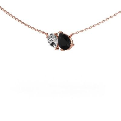 Pendant Toi et Moi PER PER 585 rose gold black diamond 1.90 crt