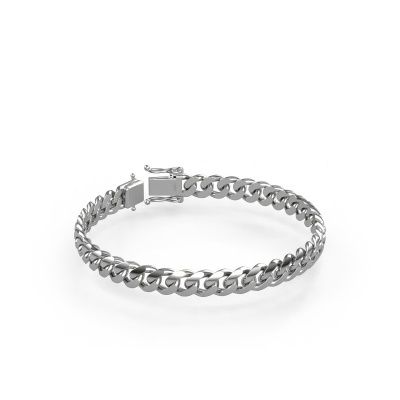 Cuban bracelet ±0.31 in 585 white gold