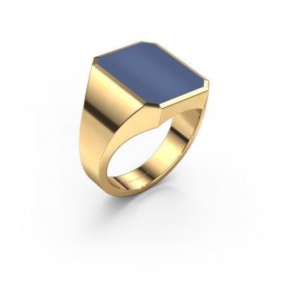 Chevalière Lars 4 585 or jaune nicolo bleue 15x12 mm