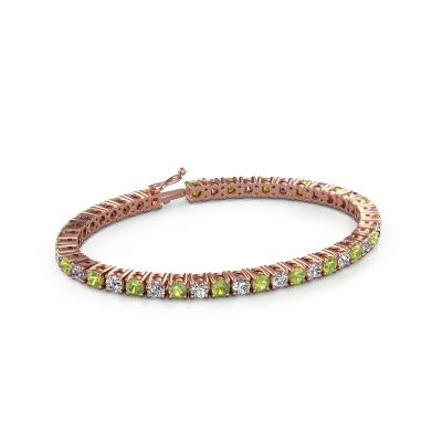 Tennis bracelet Karin 4 mm 585 rose gold peridot 4 mm