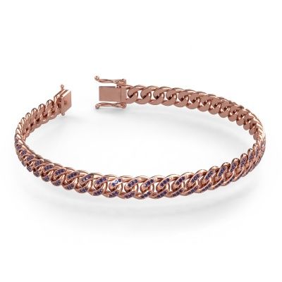 Cuban bracelet ±0.31 in rose gold sapphire