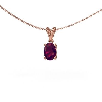 Pendant Sam OVL 585 rose gold rhodolite 8x6 mm