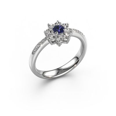 Engagement ring Camille 2 585 white gold sapphire 3.4 mm