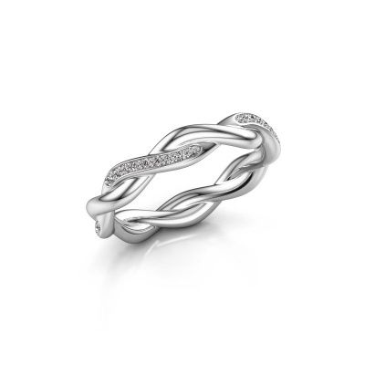 Stackable ring Swing half 585 white gold diamond 0.18 crt