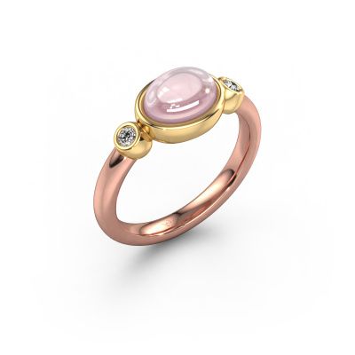 Ring Liane 585 rose gold morganite champagne 7x5 mm