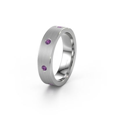 Wedding ring WH0105L15BM 585 white gold amethyst 2 mm ±0.20x0.08 in