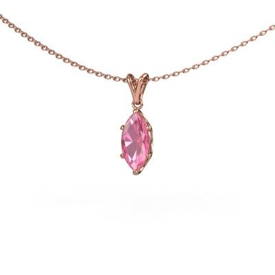 Pendant Sam MRQ 585 rose gold pink sapphire 10x5 mm