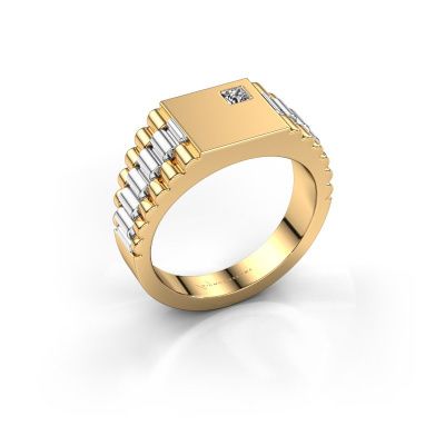 Heren ring Pelle 585 goud diamant 0.17 crt