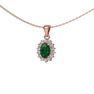 Pendant Margien 585 rose gold emerald 7x5 mm