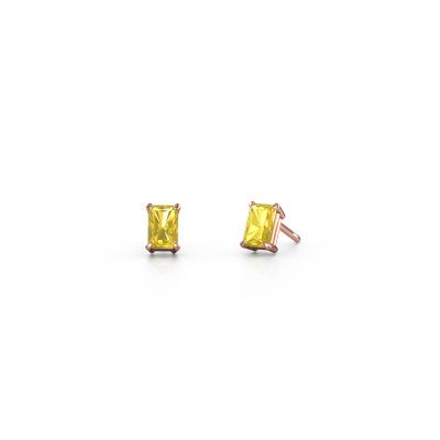 Clous d'oreilles Sam RAD 585 or rose saphir jaune 6x4 mm