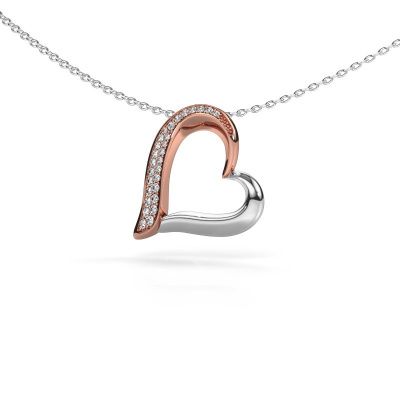 Necklace Heart 1 585 rose gold zirconia 1.2 mm