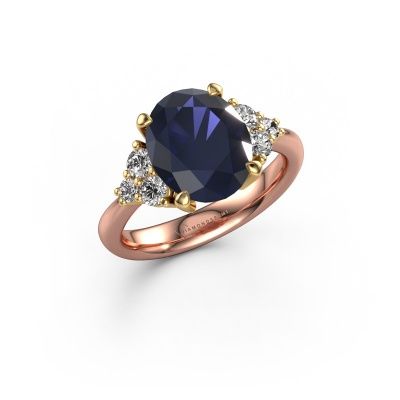 Engagement ring Aleida OVL 1 585 rose gold sapphire 9x7 mm
