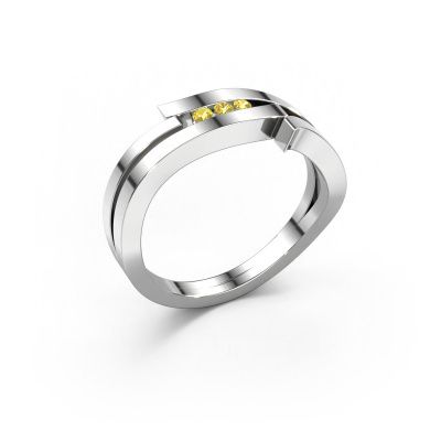 Ring Amelie 585 white gold yellow sapphire 1.7 mm