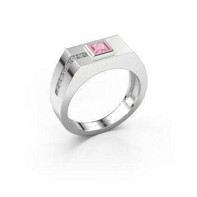 Bague pour homme Robertus 1 950 platine saphir rose 4 mm