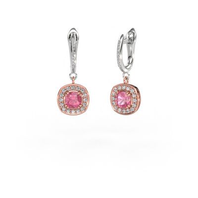 Pendants d'oreilles Marlotte 2 585 or rose saphir rose 5 mm