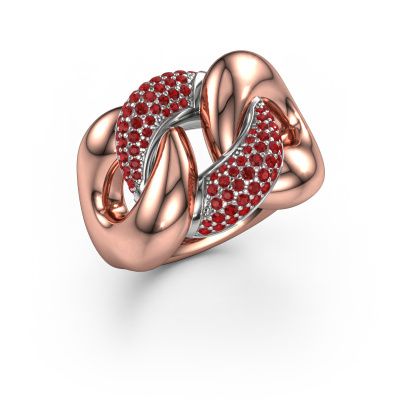 Bague Kylie 2 15mm 585 or rose rubis 0.8 mm
