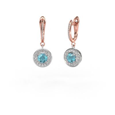 Drop earrings Ninette 2 585 white gold blue topaz 5 mm