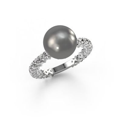 Ring Nele 585 white gold grey pearl 9 mm