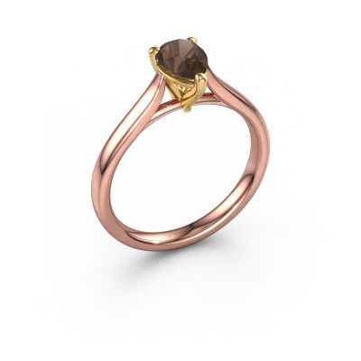 Engagement ring Mignon PER 1 585 rose gold smokey quartz 7x5 mm