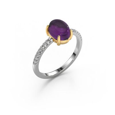 Ring Becky 585 white gold amethyst 7x5 mm