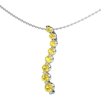 Pendant Celeste 3 950 platinum yellow sapphire 2.5 mm