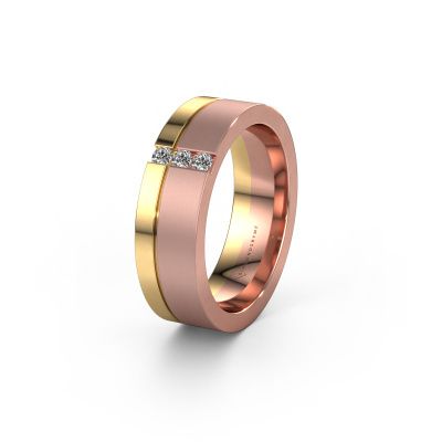 Wedding ring WH0327L16B 585 rose gold lab grown diamond ±0.24x0.08 in