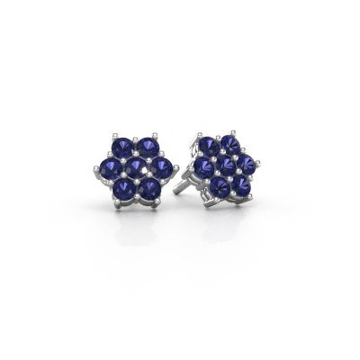 Stud earrings Bonita 585 white gold sapphire 2.4 mm