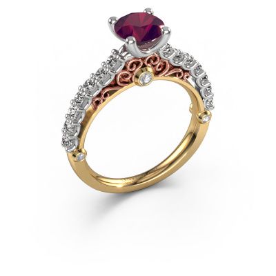 Engagement ring Shaunda 585 gold rhodolite 6 mm