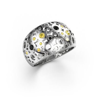 Ring Jaylinn 585 white gold yellow sapphire 2.2 mm