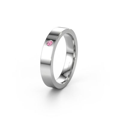 Bague de mariage WH0101L14BP 585 or blanc saphir rose ±4x2 mm