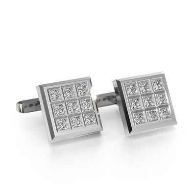 Cufflinks Clen 585 white gold diamond 3.06 crt