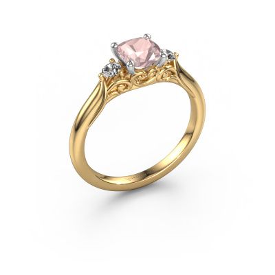 Engagement ring Laurian CUS 585 gold morganite champagne 5.5 mm