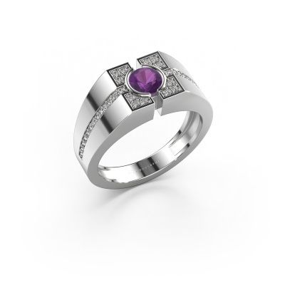 Men's ring Thijmen 950 platinum amethyst 5 mm
