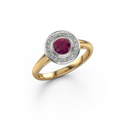 Promise ring Noud 1 RND 585 gold rhodolite 4.7 mm