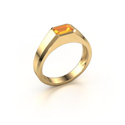 Heren ring Dylan 1 585 goud citrien 7x5 mm