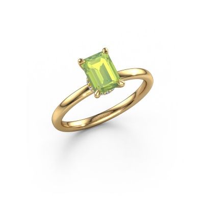 Engagement ring Crystal EME 3 585 gold peridot 7x5 mm