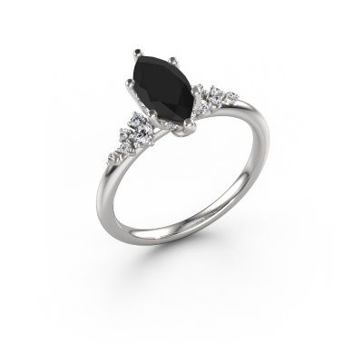 Bague de fiançailles Emma MRQ 950 platine diamant noir 1.365 crt