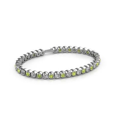 Tennis bracelet Bianca 3.5 mm 585 white gold peridot 3.5 mm