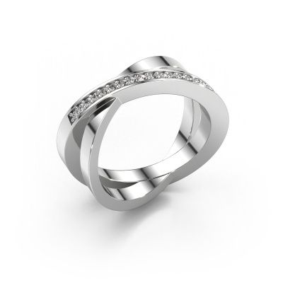 Bague Julie 585 or blanc diamant synthétique 0.143 crt