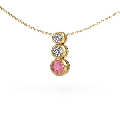 Pendant Linda 585 gold tourmaline pink 5 mm