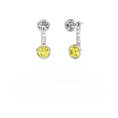 Earrings Halle 585 white gold yellow lab grown diamond 6 mm