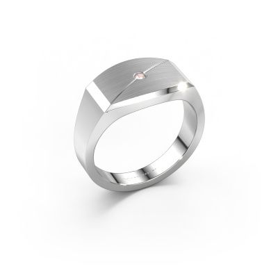 Men's ring Joe 5 585 white gold morganite champagne 2 mm