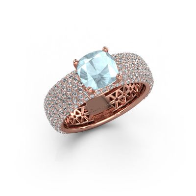 Engagement ring Darcy 585 rose gold aquamarine 7 mm
