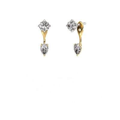 Drop earrings Kate RND-PER 585 white gold lab-grown diamond 1.90 crt