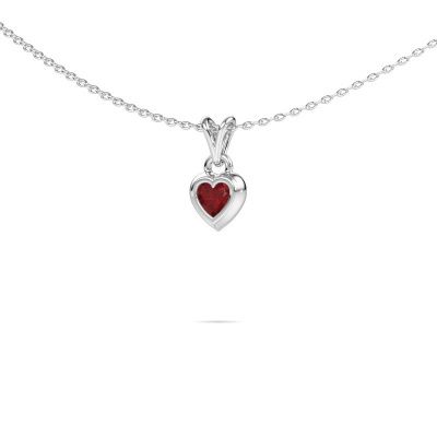 Anhänger Charlotte Heart 585 Weißgold Rubin 4 mm