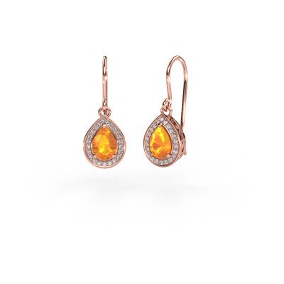 Pendants d'oreilles Beverlee 1 585 or rose citrine 7x5 mm