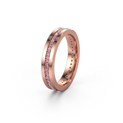 Wedding ring WH0103L14BP 585 rose gold pink sapphire 1.3 mm ±0.16x0.08 in