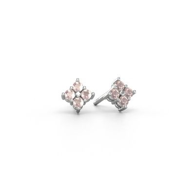 Stud earrings Maryetta 585 white gold morganite champagne 2 mm