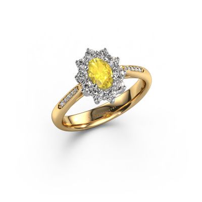 Verlobungsring Leesa 2 585 Gold Gelb Saphir 6x4 mm